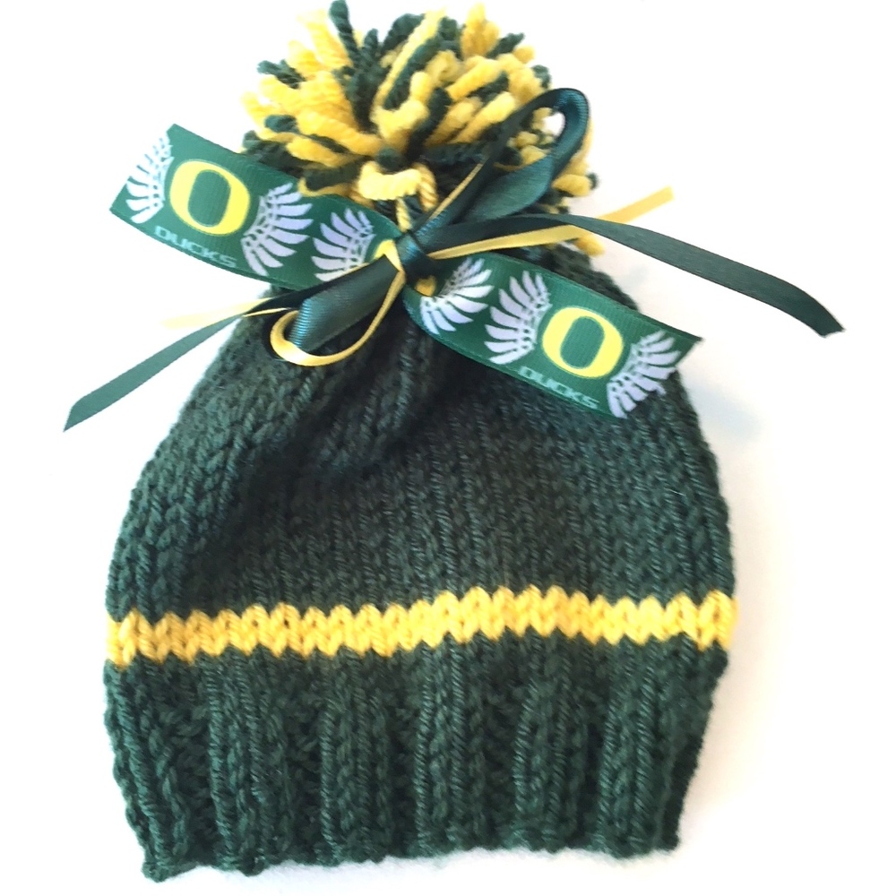 University Of Oregon DUCKS Handmade Baby Hat *NEW*